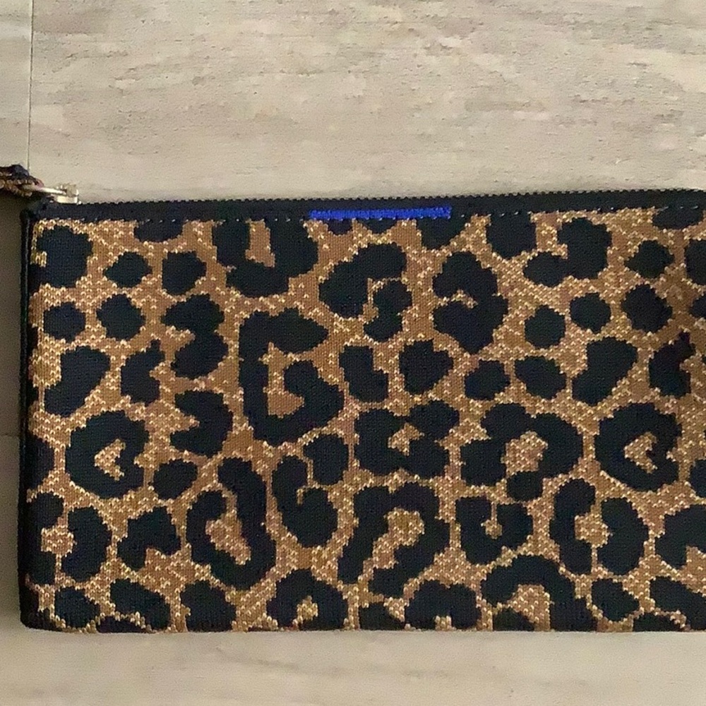 Rothy’s Leopard Print Wristlet Clutch - Black & Gold - Picture 2 of 3